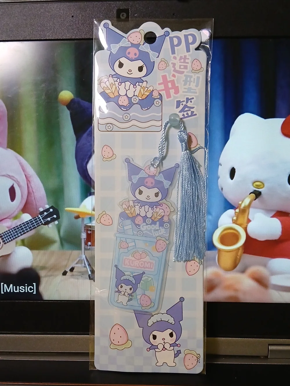 Kuromi Blue Tassel Bookmark Set